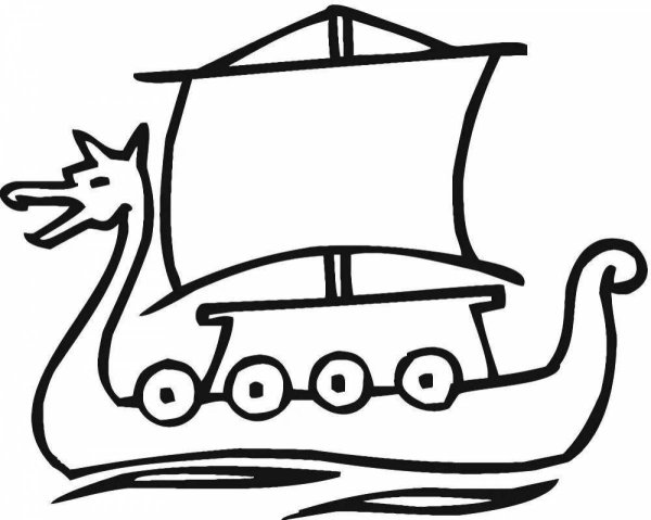 Раскраска. Кораблик