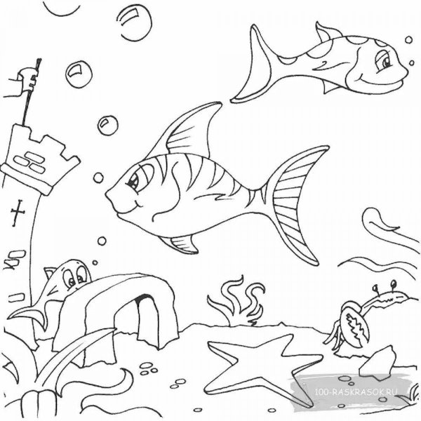 Морское дно раскраска