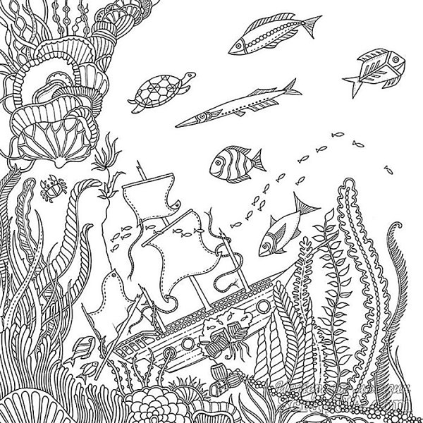 Раскраски морское дно с рыбками (46 фото)