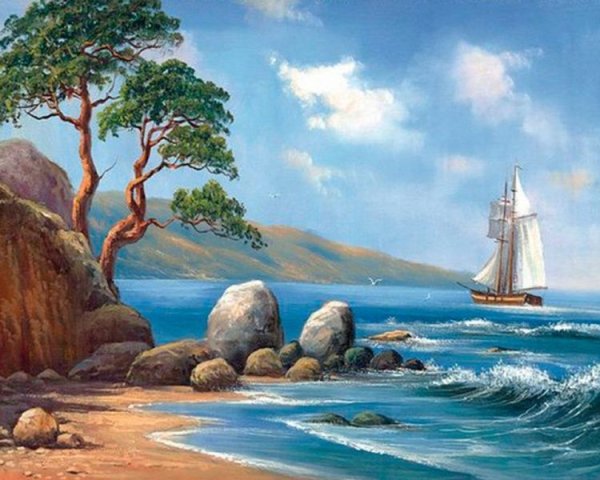 Сатаров море парусник картины