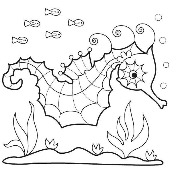 Раскраски морские обитатели конек