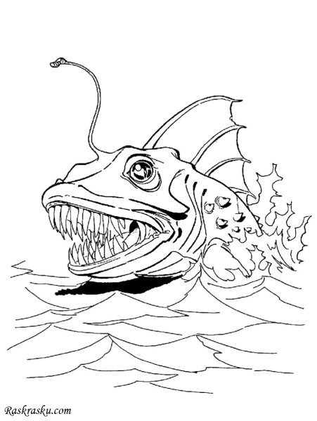 Морские монстры раскраска