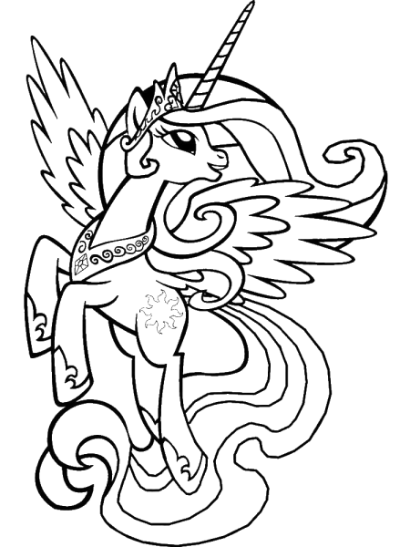 My little Pony Celestia раскраска