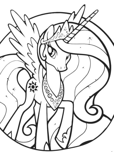 My little Pony Celestia раскраска