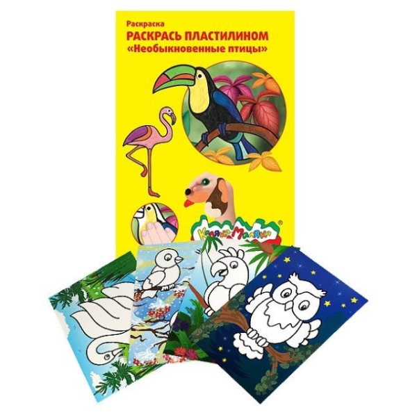 Раскраска пластилином Каляка Маляка необыкновенные птицы