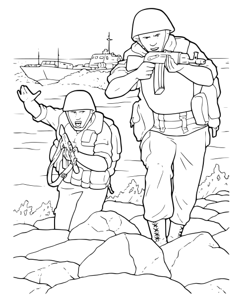 Солдат раскраска
