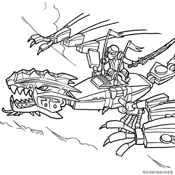 Раскраска LEGO Ninjago дракон