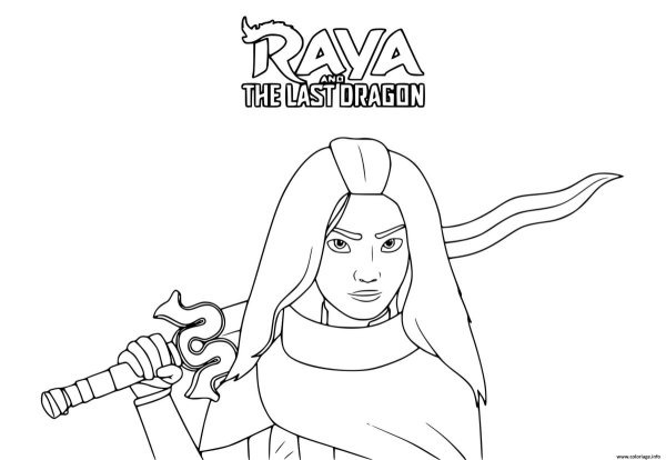 Raya the last Dragon раскраска