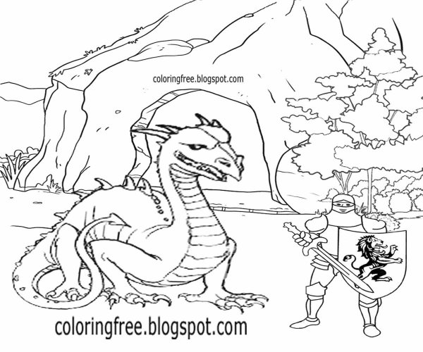 Раскраски рыцари и драконы (45 фото)