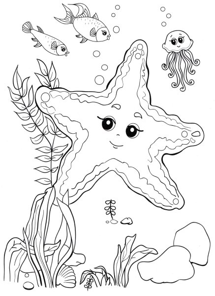Раскраски подводный мир морская звезда (39 фото)