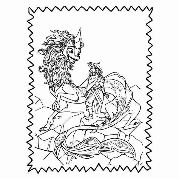 Raya the last Dragon раскраска