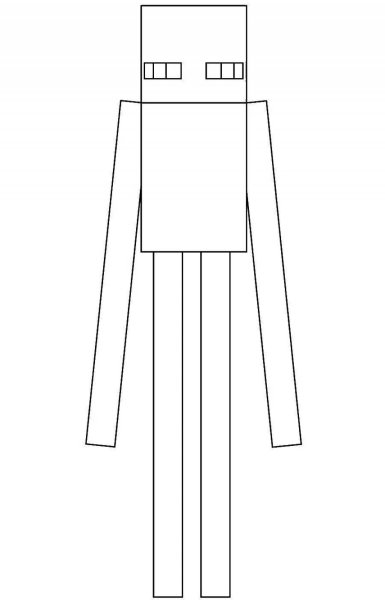 Раскраска Minecraft Enderman