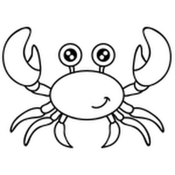 Раскраска краб для детей 3-4 лет