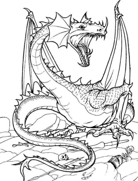 Раскраски дракон драгон (44 фото)