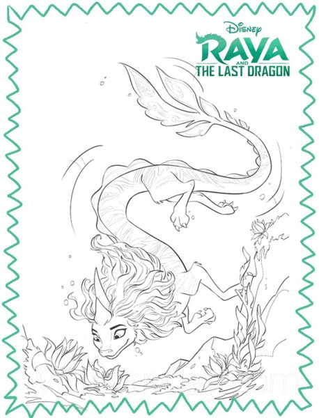 Raya the last Dragon раскраска