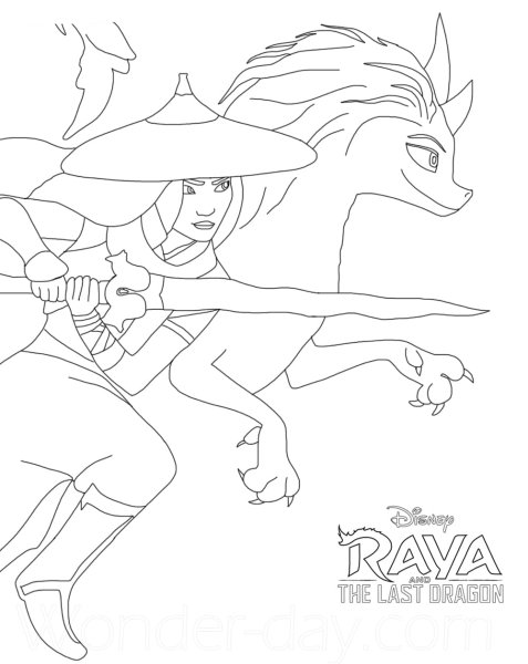 Raya the last Dragon раскраска