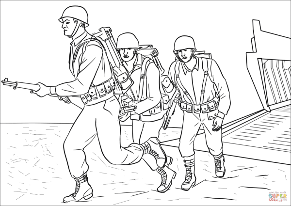 Раскраска: военные