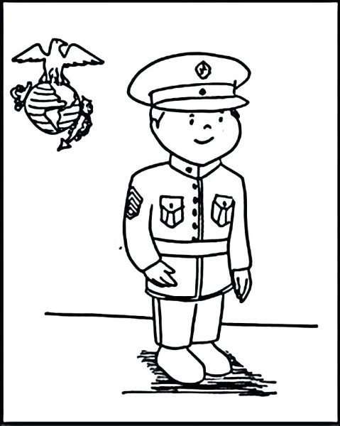 Раскраска военный моряк