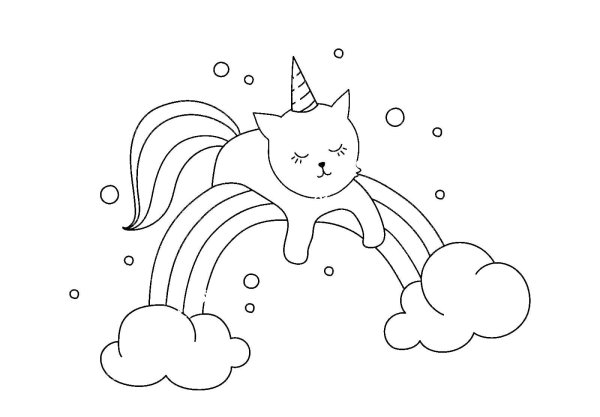Раскраски радужный кот единорог (38 фото)
