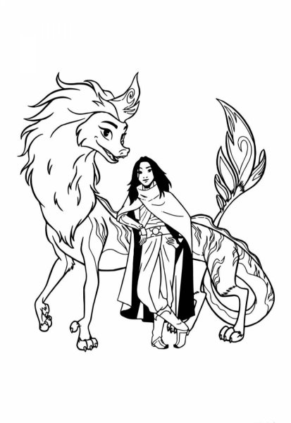 Raya the last Dragon раскраска