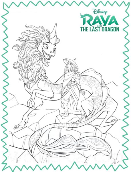 Raya the last Dragon раскраска