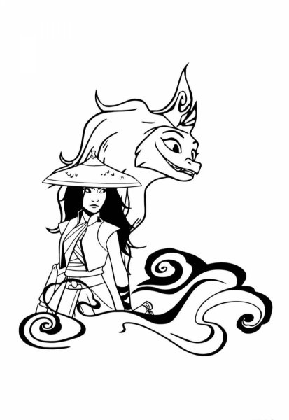 Raya the last Dragon раскраска
