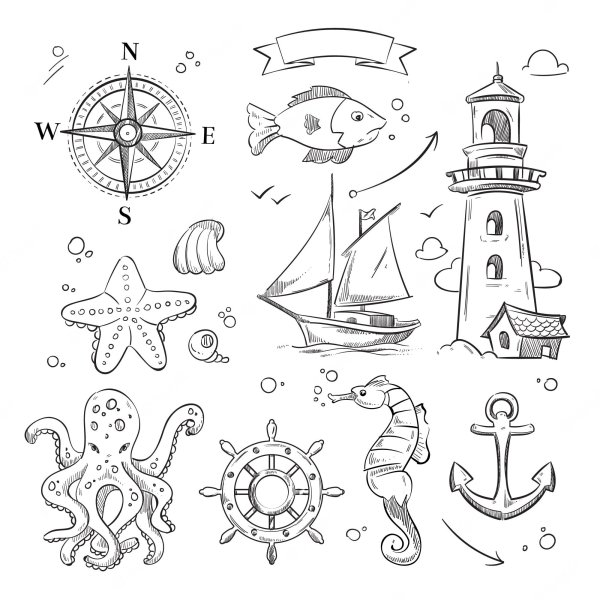 Рисование морская тематика