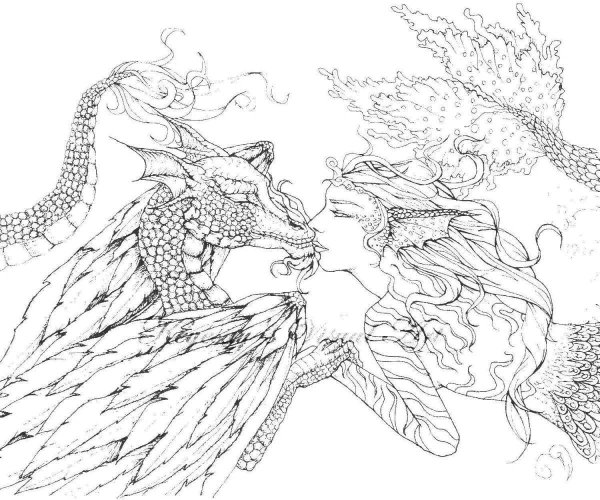 Раскраски дракон сложная (44 фото)