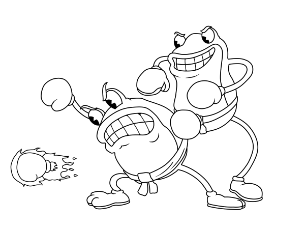 Раскраска Cuphead боссы