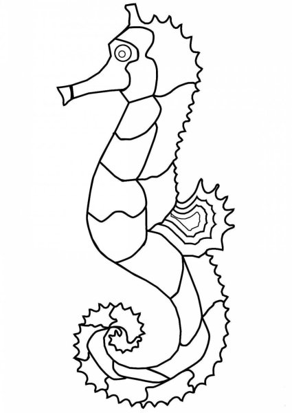 Seahorse раскраска для детей