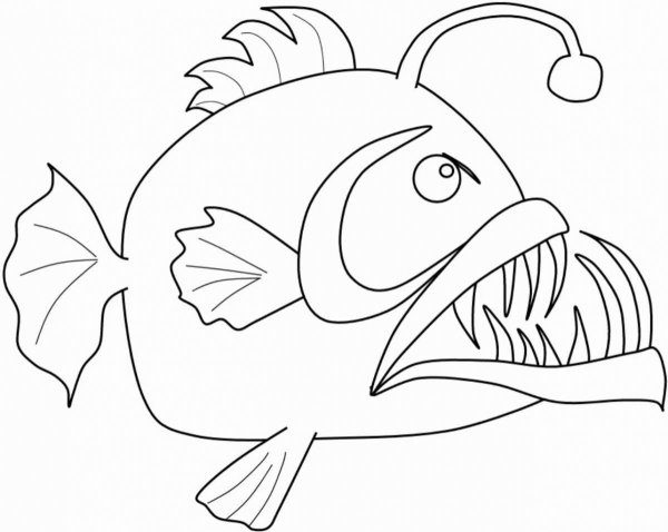 Рыба удильщик раскраска