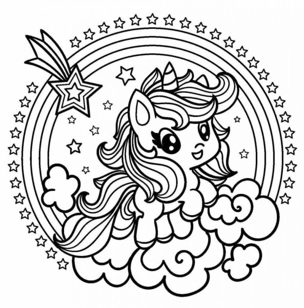 Раскраска ангел Единорог