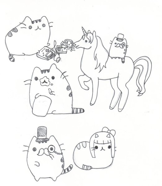 Кот Единорог раскраска