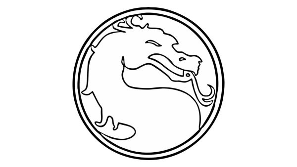 Знак мортал комбат карандашом