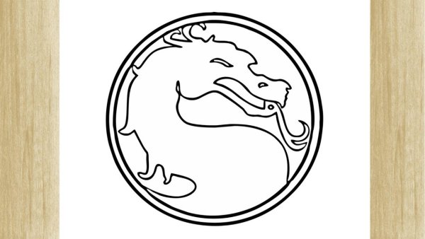 Знак мортал комбат карандашом