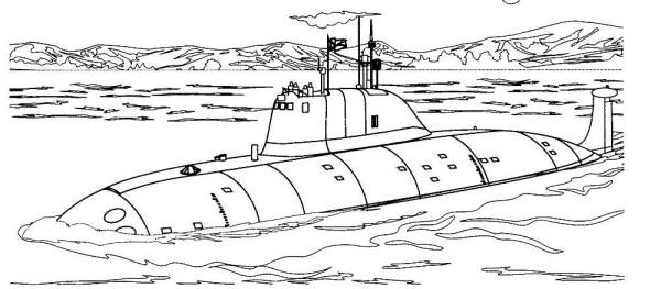 Военная подводная лодка раскраска Курск