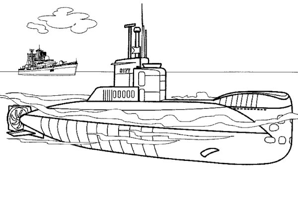 Атомная подводная лодка раскраска Дмитрий Донской