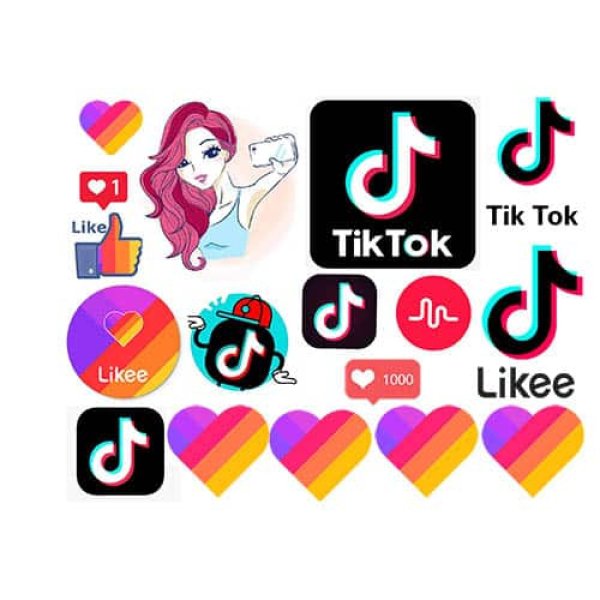 Значки тик тока и лайка для торта