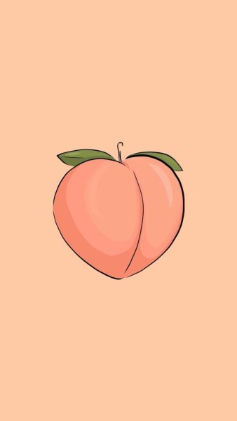 Персик нарисованный