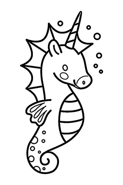 Морской Единорог раскраска