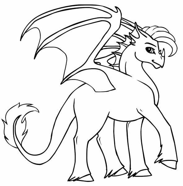 Раскраска пони дракон