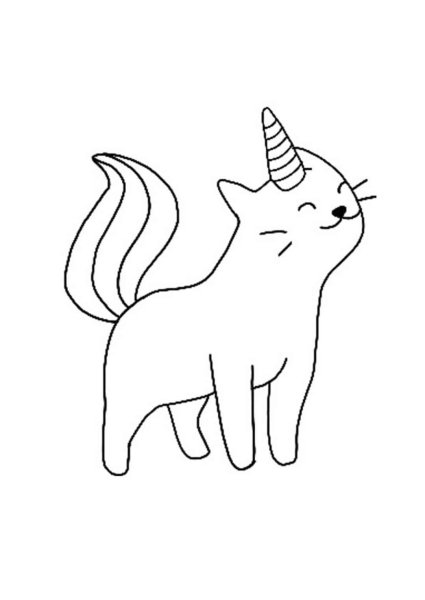Кошка Единорожка раскраска
