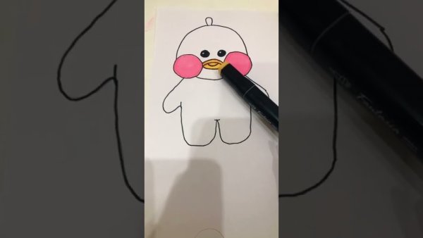 Нарисованная утка лалафанфан нарисовать из тиктока