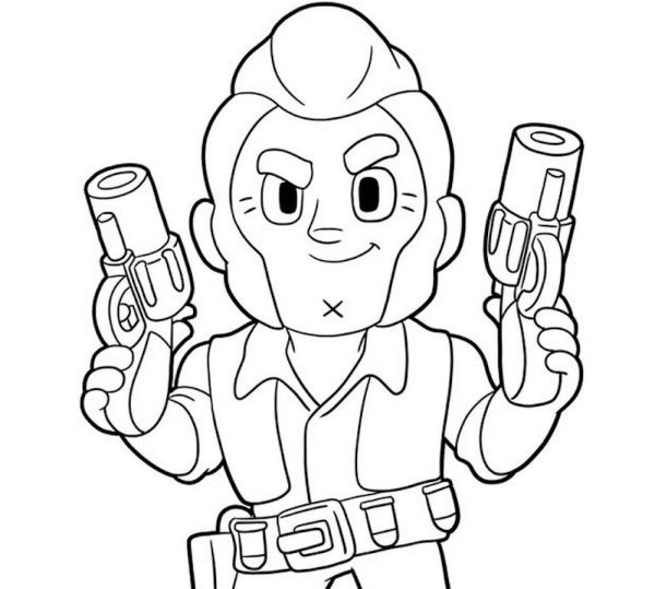 Раскраска Brawl Stars Кольт