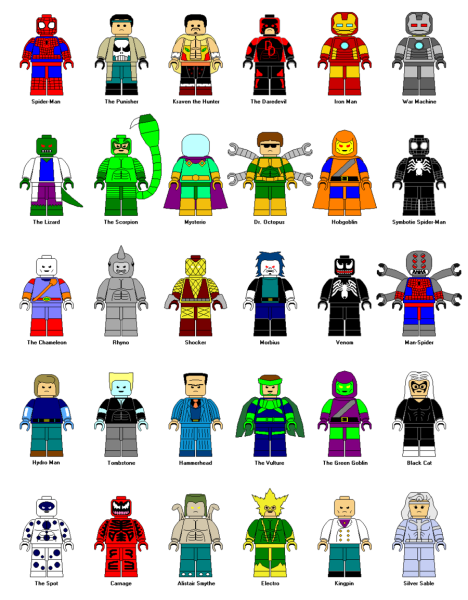 LEGO человечки человек паук