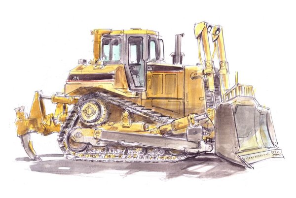 Бульдозер Caterpillar d10r рисунок