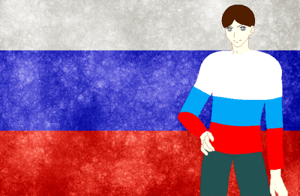 Русский флаг в виде человека
