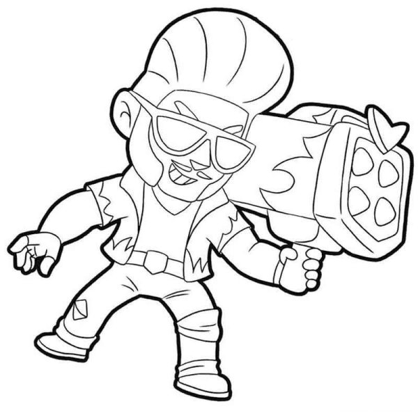 Brawl Stars раскраска Брок