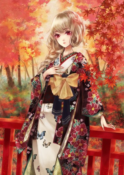 Картинки аниме девушки в кимоно (45 фото)