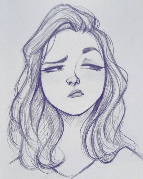 Рисунок девушки карандашом